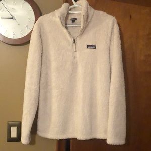 Patagonia Sherpa Cream 1/4 Zip Fleece Coat Jacket Size Large